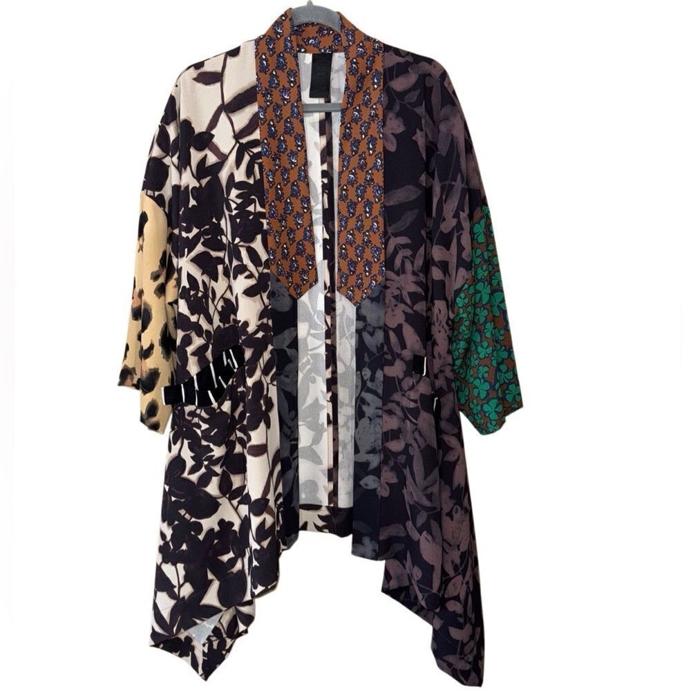 Kedem Sasson Women's Abstract Kimono Jacket Multi Print Multi Color in One Size